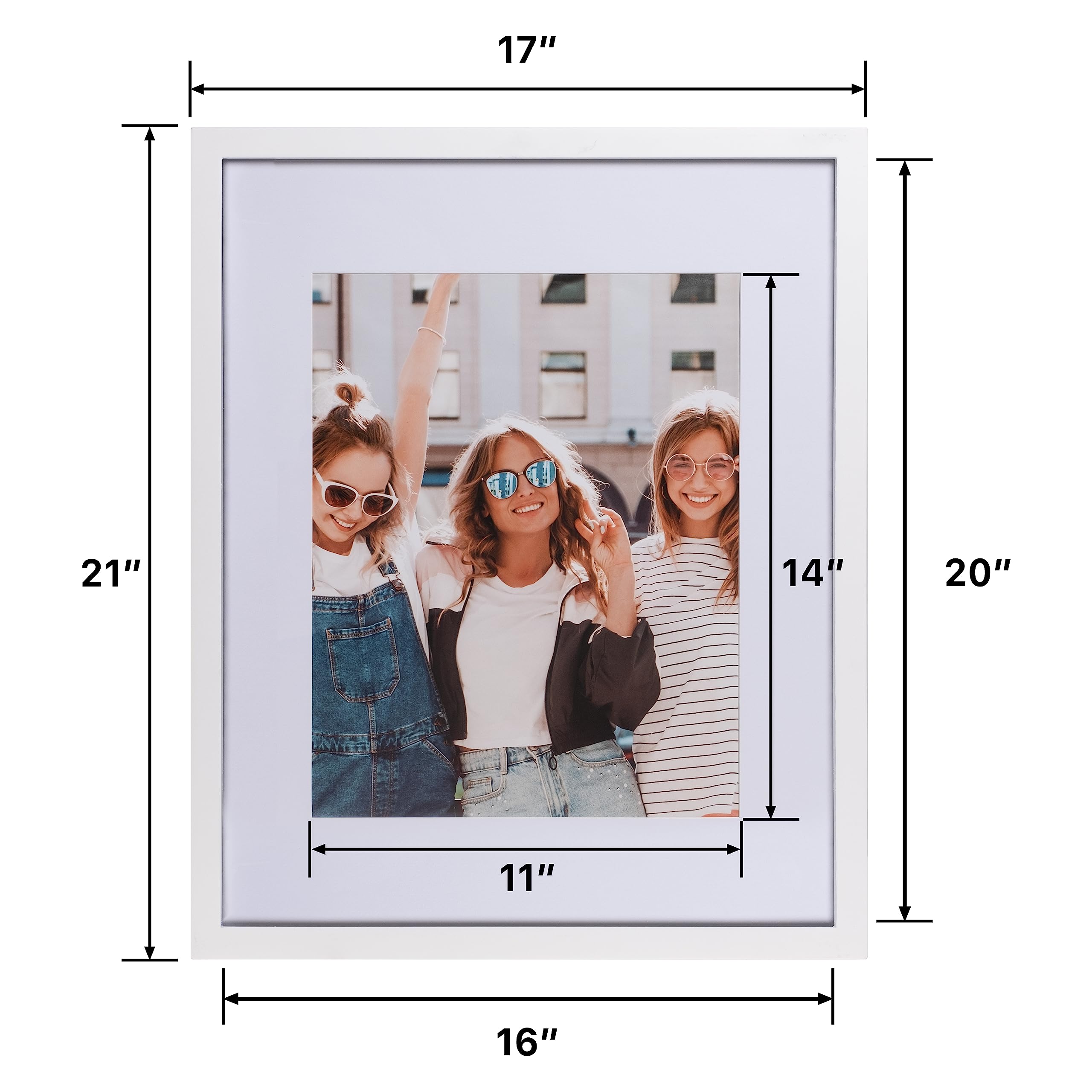 Beyond Your Thoughts 16''X20'' With Matted For 11''X14'' Wood + Glass (Hang/Stand) White Picture Photo Frame Photo For Wall Top-