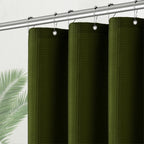 Pangsinne Waffle Shower Curtain, Stall Shower Curtain 36 X 72 Inches, Army Green Shower Curtain Heavy Duty Fabric, Hotel Quality