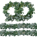 Trimgrace 4 Pack 6.5 Feet Artificial Eucalyptus Garland with Willow Leaves Vine Greenery for Wedding Table Runner Centerpiece Ar