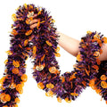 Halloween Garland Decor,33Ft Glitter Tinsel Pumpkin Garland Decorations for Tree Car Golf Cart Parade Float Bike Indoor Outdoor 
