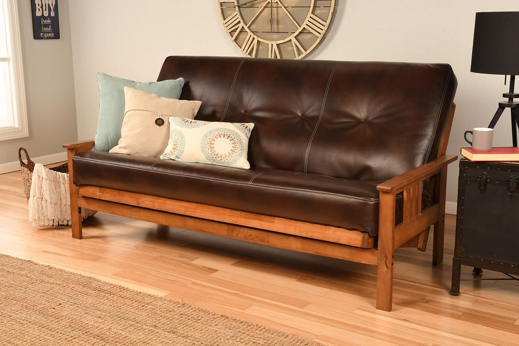 Kodiak Furniture Monterey Barbados Futon With Java Brown Faux Leather Mattress
