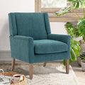 COLAMY Modern Wingback Living Room Chair, Upholstered Fabric Accent Armchair, Single Sofa Chair with Lounge Seat and Wood Legs f