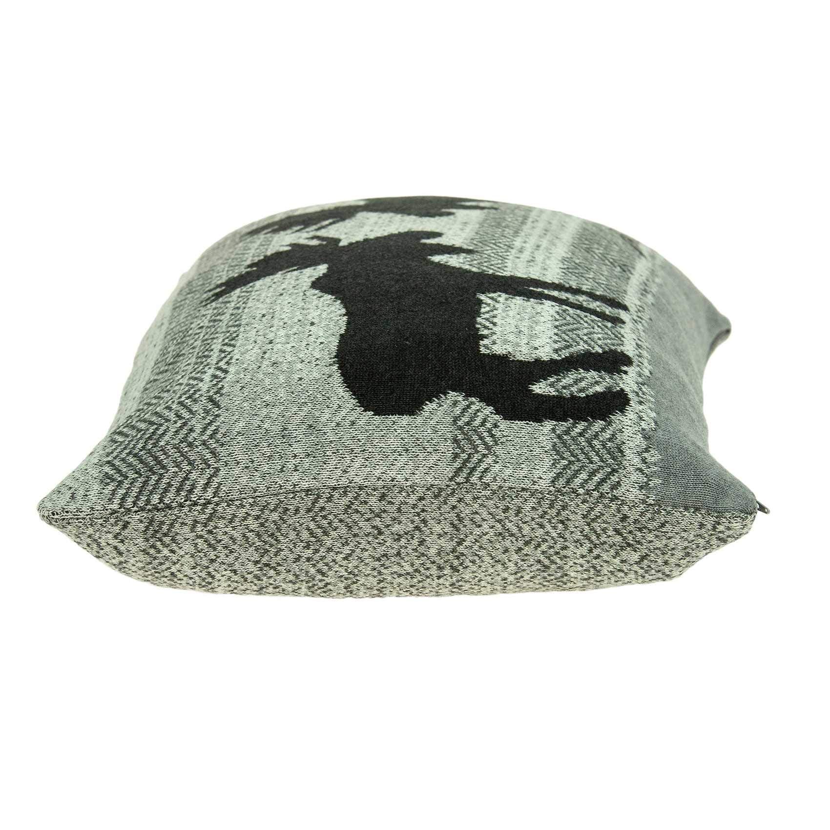 HomeRoots 100% Cotton Parkland Collection Buck Lodge Grey Pillow Cover with Poly Insert