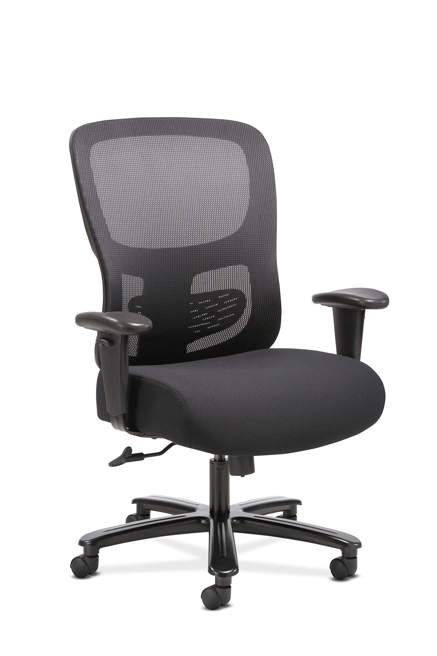 HON Sadie Big and Tall Mesh Back Chair, with Height Arms, Adjustable Lumbar, 30.31D x 30.31W x 42.91H in, Black