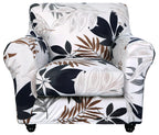 Searchi Stretch Sofa Cover Printed Couch Covers, Floral Pattern 2 Piece Armchair Slipcover With Separate Chair Cushion Cover, Washable Furniture Protector For Living Room(Armchair, Maple Leaf)