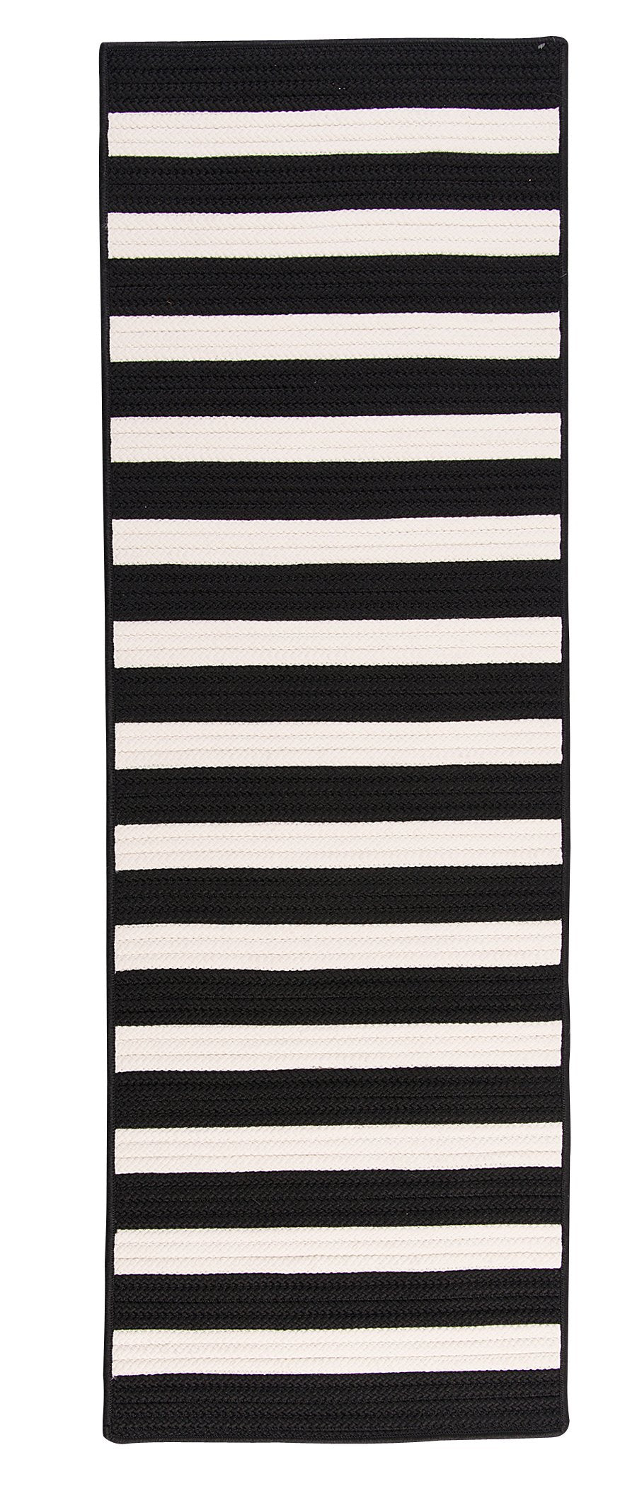 Stripe It Rug, 2 By 10-Feet, Black White