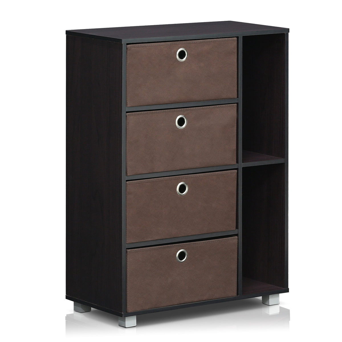 Furinno Andrey Multipurpose Storage Cabinet, Dark Walnut