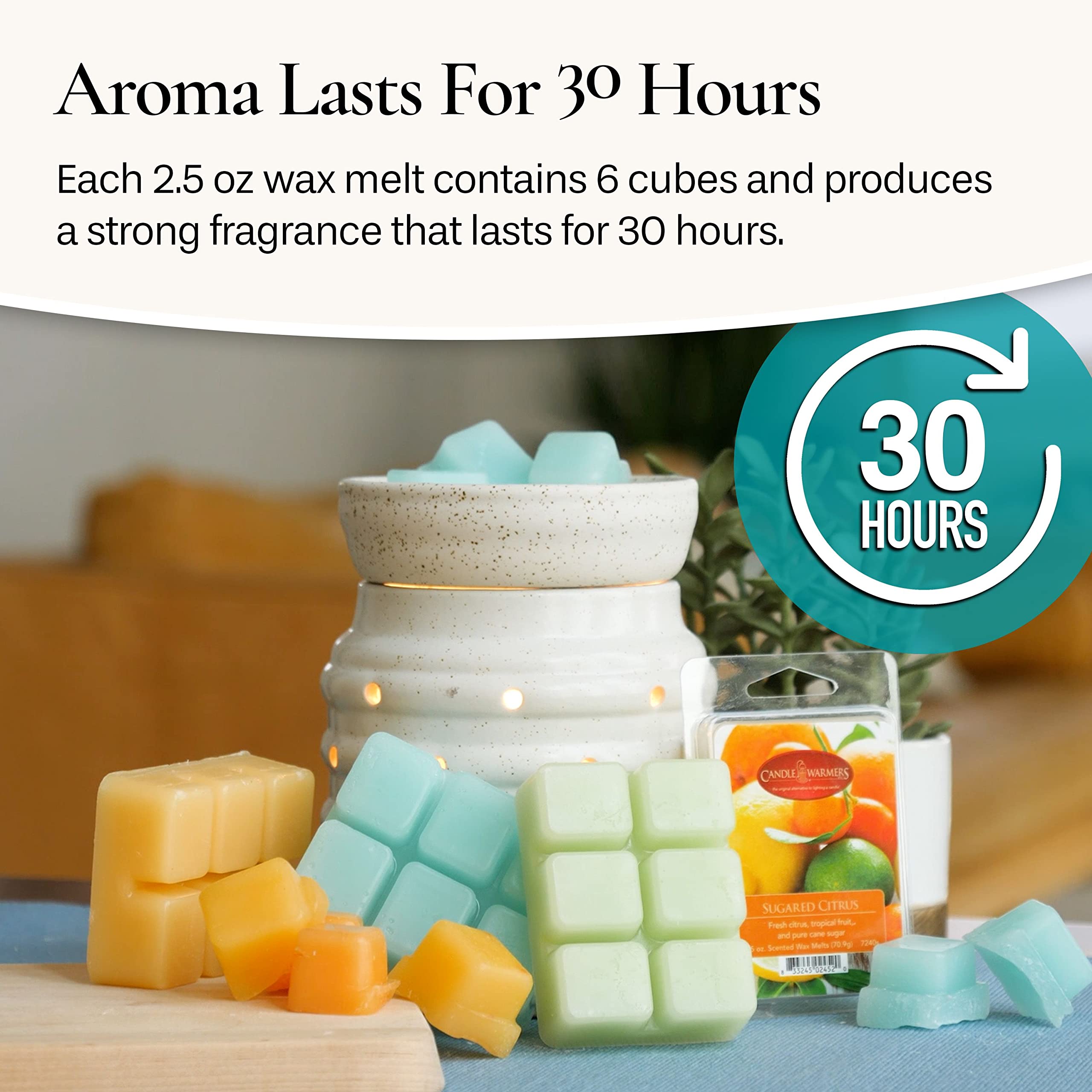 Candle Warmers Etc Classic Wax Melts 2.5Oz, Hot Apple Pie Fragrance (4-Pack) - Each Pack Has X4 2.5 Oz Wax Melts And 30 Hours Of