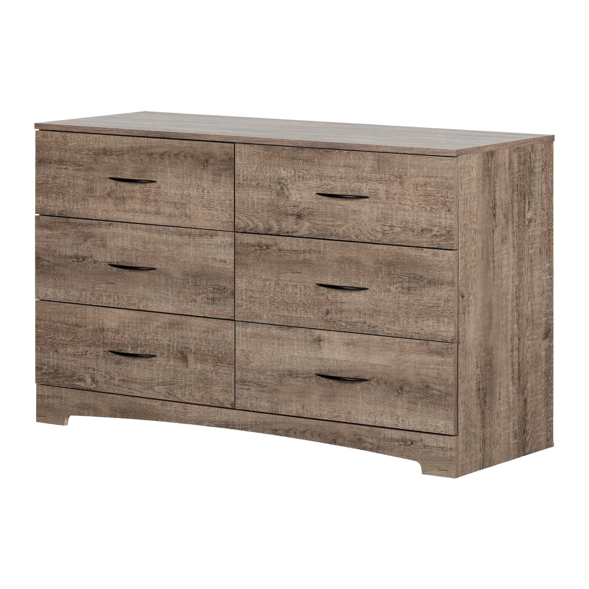 South Shore Step One, Gray, Contemporary, Clothing Storage, Six, Bedroom, Dresser Chest Of Drawers, Full, Weathered Oak