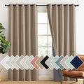 NICETOWN Burlap Vintage Open Linen Weave Flax Thermal Curtains, 100% Blackout Curtains 90 Long for Dining Room, Soundproof Windo