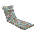 Pillow Perfect Bright Floral Indoor/Outdoor Split Back Chaise Lounge Cushion With Ties Plush Fiber Fill, Weather, And Fade Resis