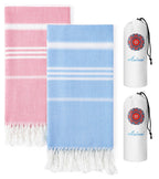 2 Packs Cotton Turkish Beach Towels Quick Dry Sand Free Soft Absorbent Extra Large Xl Big Blanket Adult Oversized Bath Pool Swim