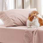 Bedsure Twin Xl Sheet Sets Dorm Bedding - Soft Extra Long Twin Bed Sheets, 3 Pieces Hotel Luxury Dusty Pink Sheets Twin Xl, Easy
