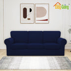 Easy-Going 7 Pieces Stretch Couch Cover Washable Sofa Cover Set For 3 Backrest And Seat Cushion Couch Anti-Slip Sofa Slipcover F