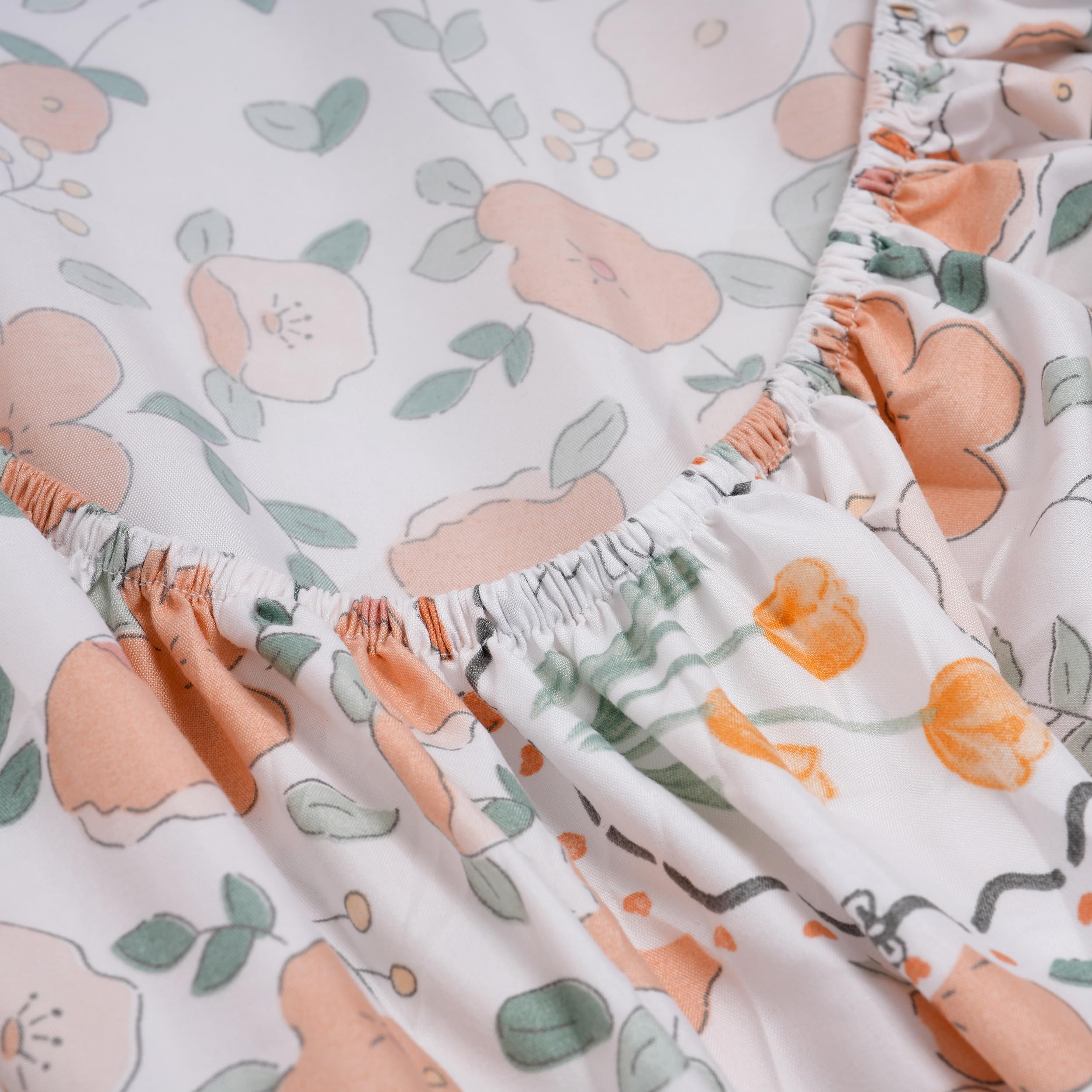 Floral Printed Sheet Set Queen Size, 4 Piece Soft Botanical Microfiber Sheets And Pillowcases - Deep Pocket, Wrinkle Free And Soft Bed Sheets Set Bedding Decor