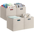 Posprica 13x15x13in Collapsible Storage Bins, Fabric Foldable Cube Storage Boxes, Decorative Storage Baskets Organizer for IKEA 