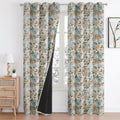 Cloth Fusion Printed 100% Blackout Door Curtains 7 Feet Long Set of 2