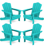 Kingyes Folding Adirondack Chair Set Of 4, Hdpe All-Weather Folding Adirondack Chair, Aruba