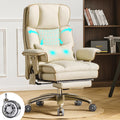 Ergonomic Executive Office Desk Chair With Adjustable Air Lumbar Support, Luxury Boss Chair With High-Back Leather Recliner, 3-L