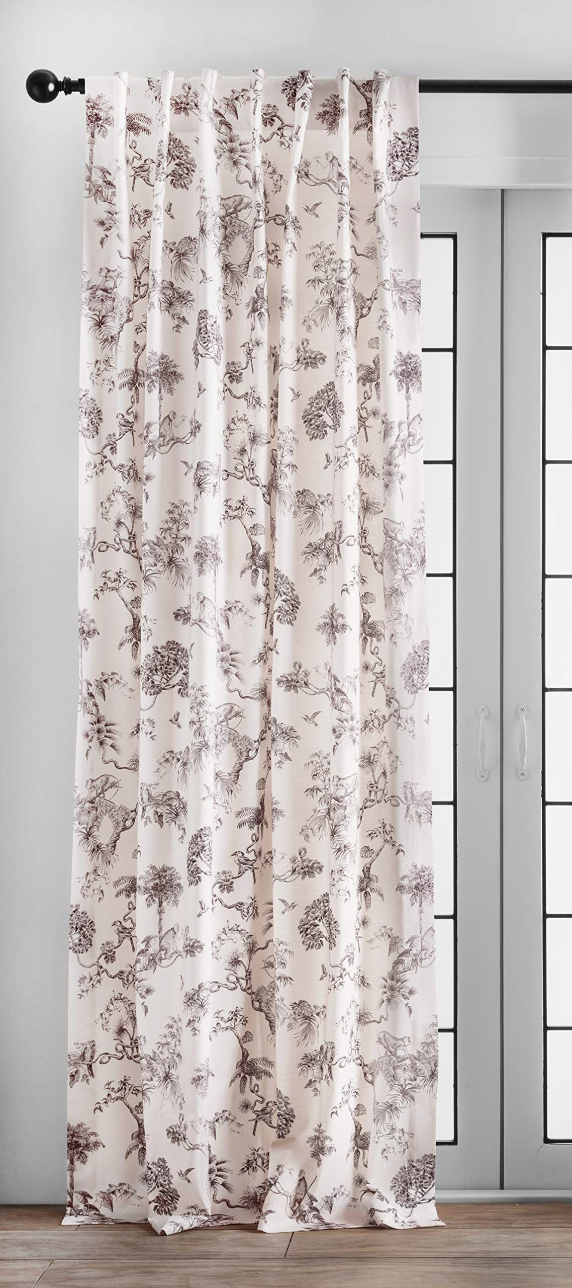 Maison D' Hermine 100% Cotton Curtain - 50'X96' Brown Decorative Curtain - Aesthetic Curtains For Farmhouse, Kitchen & Bedroom