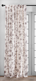 Maison D' Hermine 100% Cotton Curtain - 50'X108' Brown Decorative Curtain - Aesthetic Curtains For Farmhouse, Kitchen & Bedroo