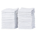 Pacific Linens 24-Pack White Thin 100% Cotton Towel Washcloths, Lightweight, Commercial Grade and Ultra Absorbent