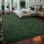 Larhom Large Fluffy Area Rugs For Living Room Bedroom, 6X9 Dark Green Ultra Soft Plush Fuzzy Rug, Anti-Skid Indoor Carpet Nurser