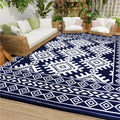 Outdoor Rugs For Patio Clearance - 5'X8' Waterproof Reversible Indoor Outdoor Rug Carpet, Portable Outdoor Plastic Straw Rug For