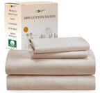California Design Den Soft 100% Cotton Sheets King Size Bed Sheets Set With Deep Pockets, King Sheets Set With Sateen Weave, Coo