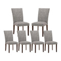 COLAMY Upholstered Parsons Dining Chairs Set of 6, Fabric Dining Room Kitchen Side Chair with Nailhead Trim and Wood Legs - Boho