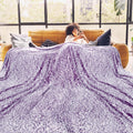 Zhiku Warm Blanket Purple Soft Fleece Blanket Throw Lightweight Queen Size Throw Blanket For Bed