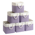 HUZNXVY 10x10 Inch Cube Small Storage Bins with Cotton Rope Handles 6Pack
