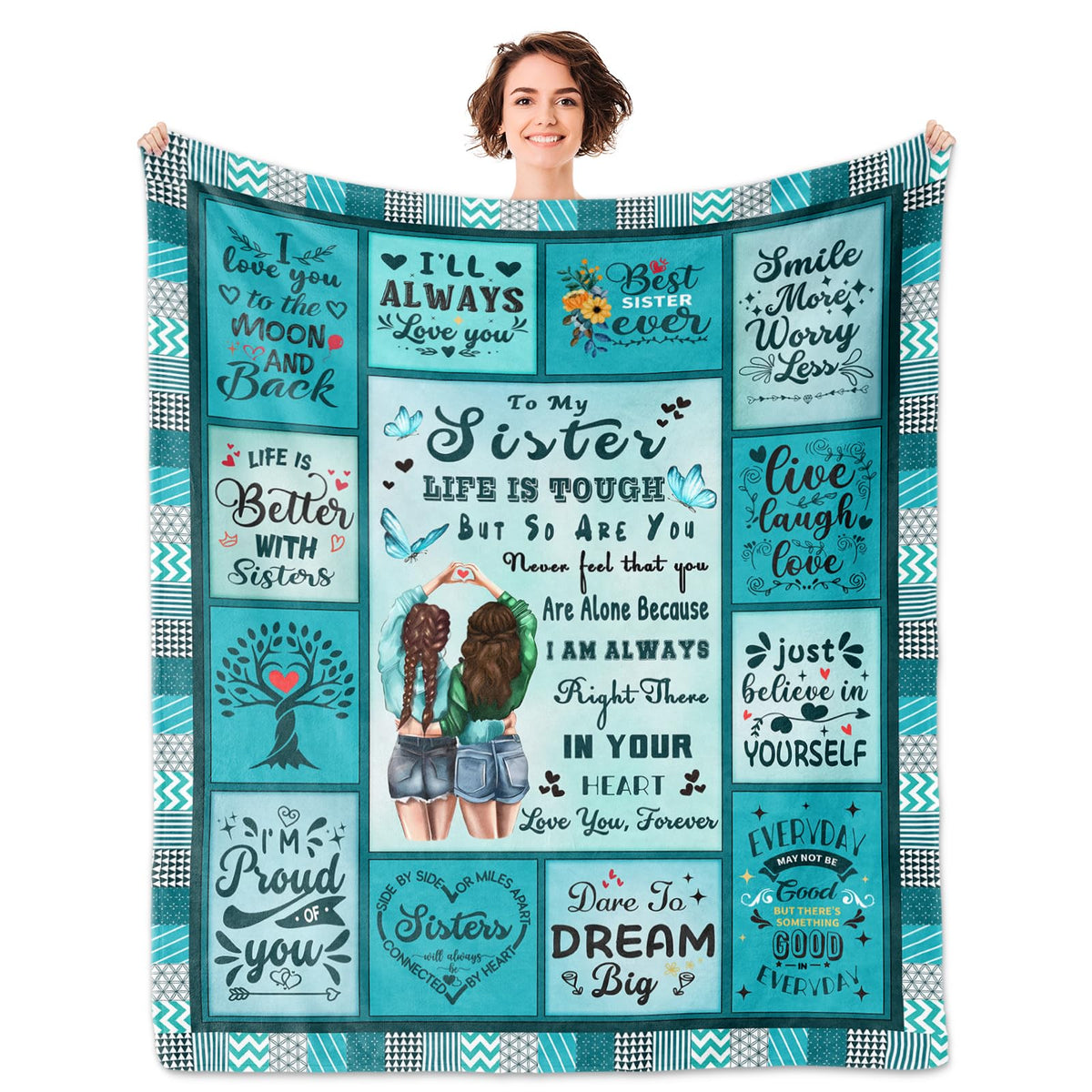 Sister Gifts, Sisters Gifts From Sister Blanket 60   X50   , Birthday Gifts For Sister, Big Sister Gift, Sister Xmas Gifts Ideas