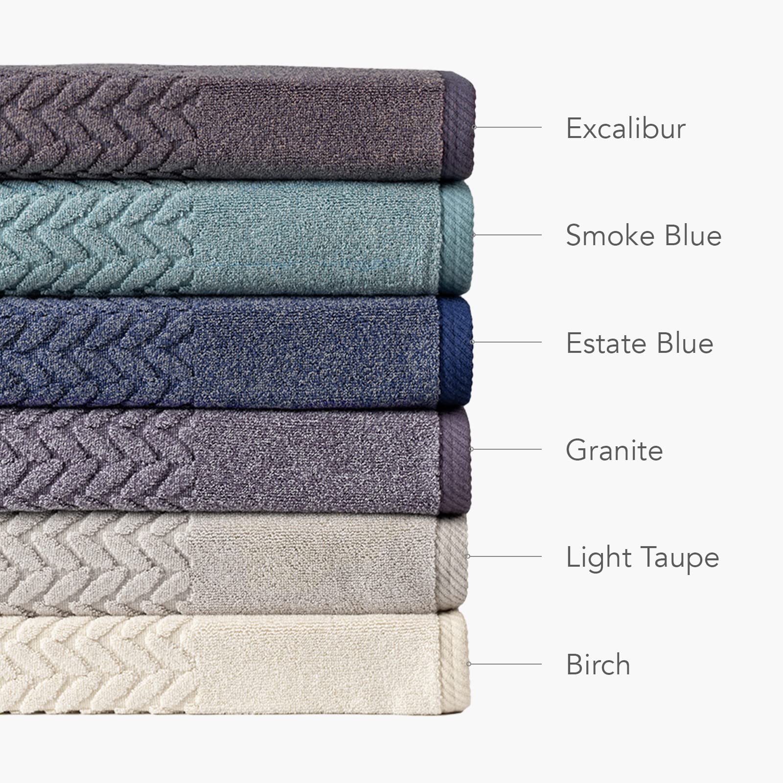 Texere 100% Organic Cotton Jacquard 650 Gsm Premium Bath Towel Sets - Extra Absorbent Quick Dry Towel Wrap (Cable, Granite, 4 Ba