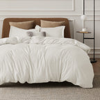 Bedsure Ivory Duvet Cover Full Size - Soft Double Brushed Duvet Cover For Kids With Zipper Closure, 3 Pieces, Includes 1 Duvet C