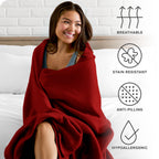 Bare Home Polar Fleece Blanket - Twin/Twin Xl Blanket - Red - Warm & Cozy - Premium Fleece Blanket - Blanket For Bed, Sofa, Camp