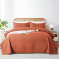 Wuruibo Burnt Orange Full/Queen Quilt Bedding Set, 3 Pieces Lightweight Bedspreads With Pillow Shams, Microfiber Modern Thin Cov