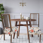 Searchi Stretch Dining Chair Seat Covers Set Of 6, Soft Removable Washable Seat Covers For Dining Chairs, Dining Room Seat Cover Protector (Rear-Covered, Orange Flowers)