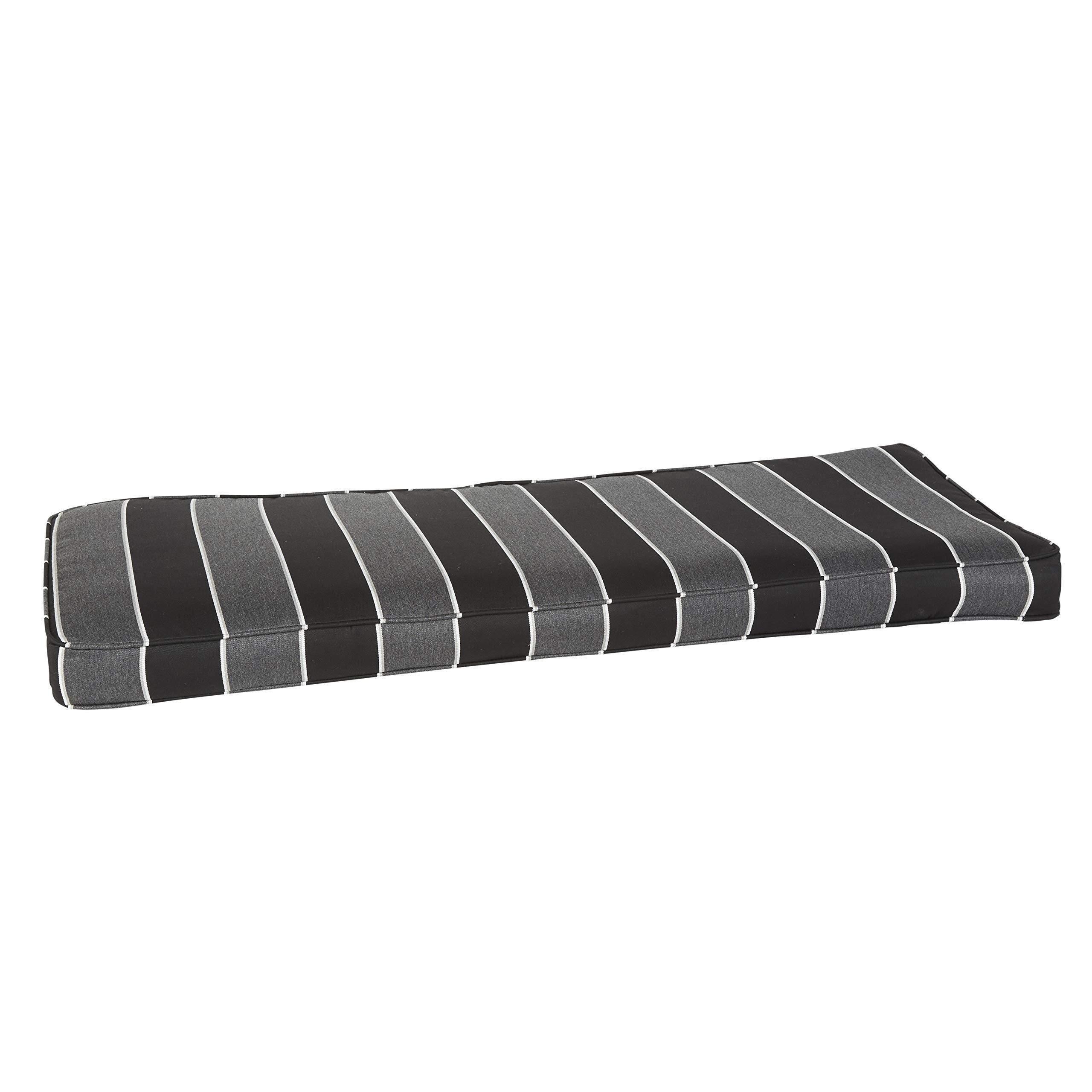 Sorra Home Cbench-Sb Stripes Indoor/Outdoor Bench Cushion-Bristol, 1 Count (Pack Of 1), Sunbrella-Peyton Granite 5 Sq Ft