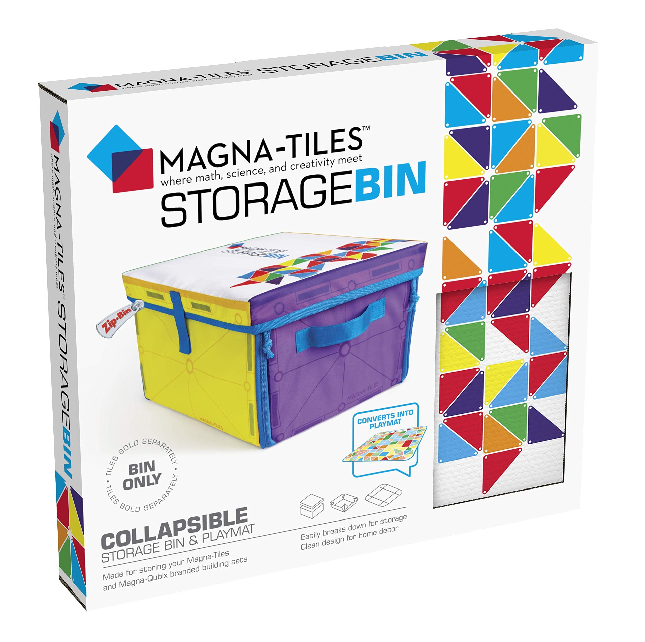 MAGNATILES Storage Bin & Interactive PlayMat, The ORIGINAL Magnetic Building Brand