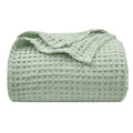 Phf Ultra Soft Waffle Weave Blanket King Size 104'X 90'- Washed Lightweight Breathable Cozy Woven Blanket For All Season - Gre