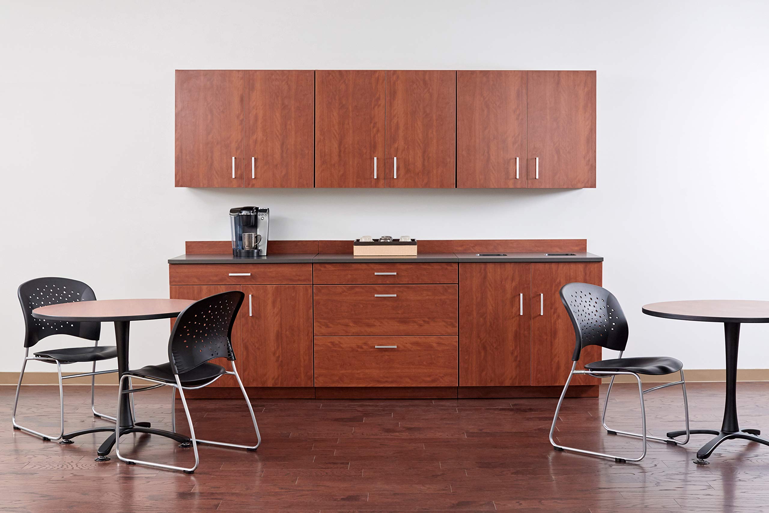 Safco Products 1701MH Modular Hospitality Breakroom Base Cabinet, 2 Doors, 1 Drawer, Adjustable Shelf, Mahogany Base, Rustic Slate Top