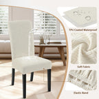 Searchi Waterproof Dining Room Chair Covers Set Of 6, Stretch Jacquard Parsons Chair Slipcovers Removable Washable Kitchen Chair