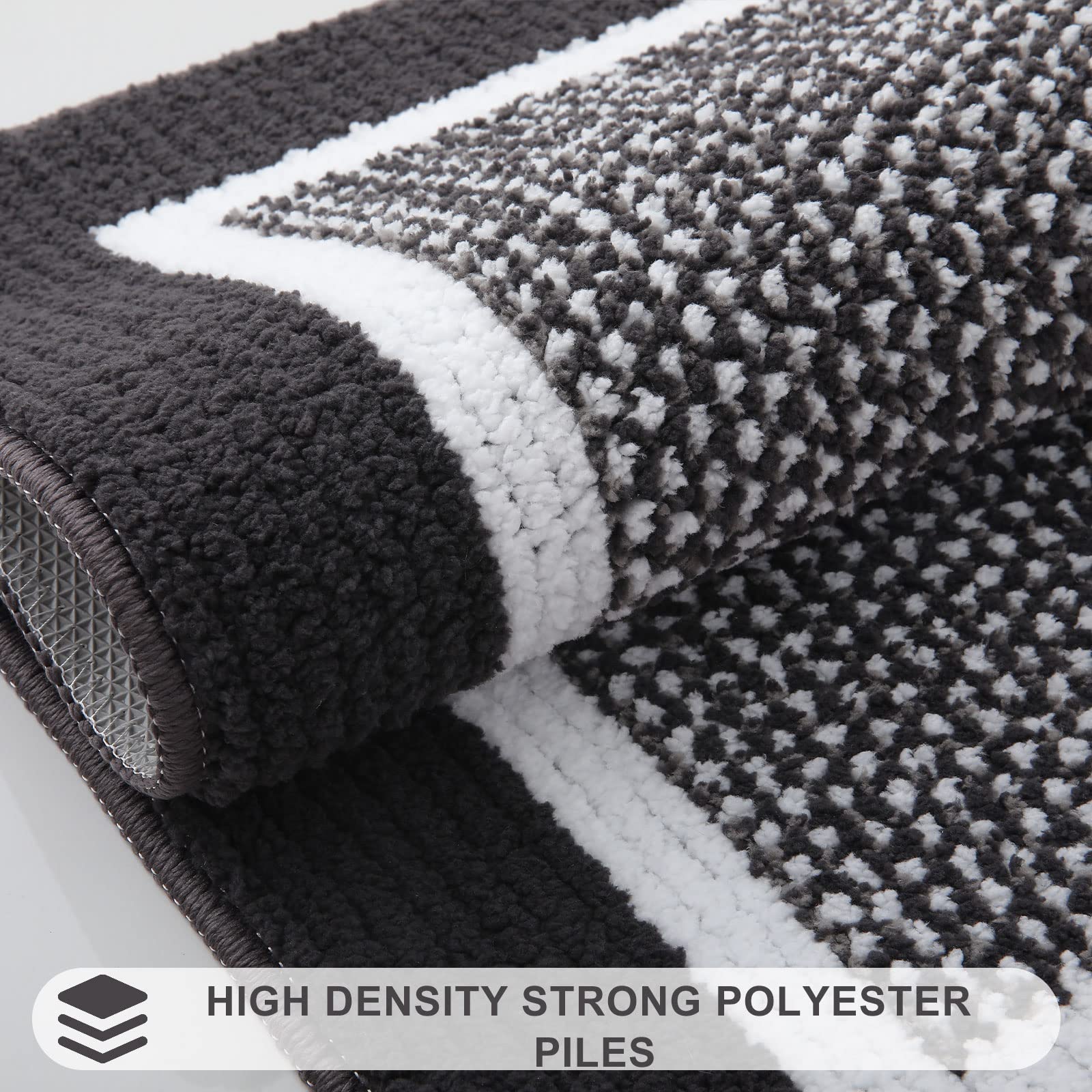 Colorxy Indoor Door Mat, Non-Slip Absorbent Resist Dirt Entrance Mat, Sturdy Low-Profile Inside Floor Carpet Mats, Washable Front Entry Doormats For Entryway, 59''X20'', Dark Grey