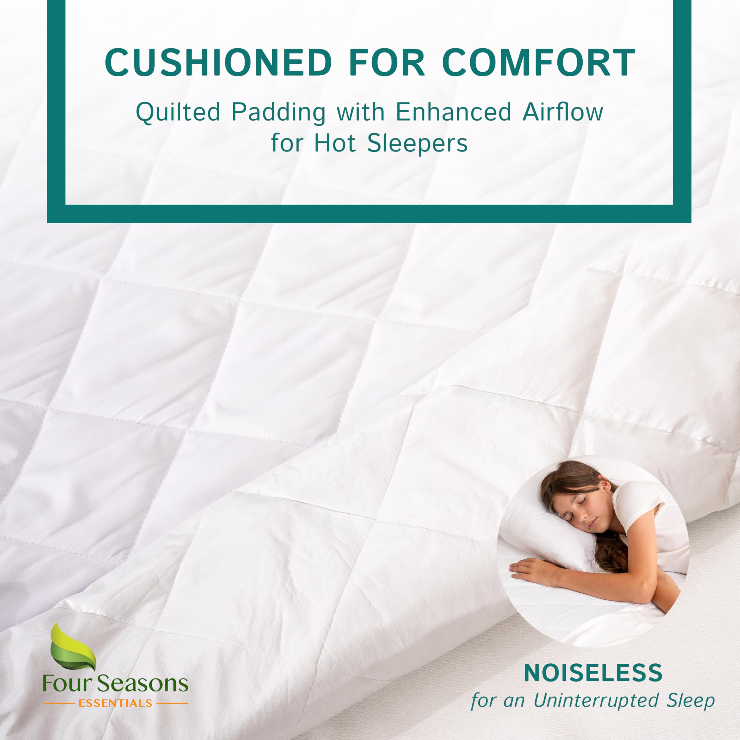 Twin Size Quilted Mattress Pad - Fitted Waterproof Mattress Protector, Pillow Top Mattress Topper, Premium Quality Hypoallergeni