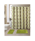 All American Collection 15-Piece Bathroom Set with 2 Memory Foam Bath Mats and Matching Shower Curtain | Designer Patterns and C