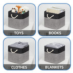 Temary Baskets 4 Pack Fabric Storage Cube Storage Baskets 13X13X13 Storage Cube Bins For Shelves With Handles, Basket For Organi