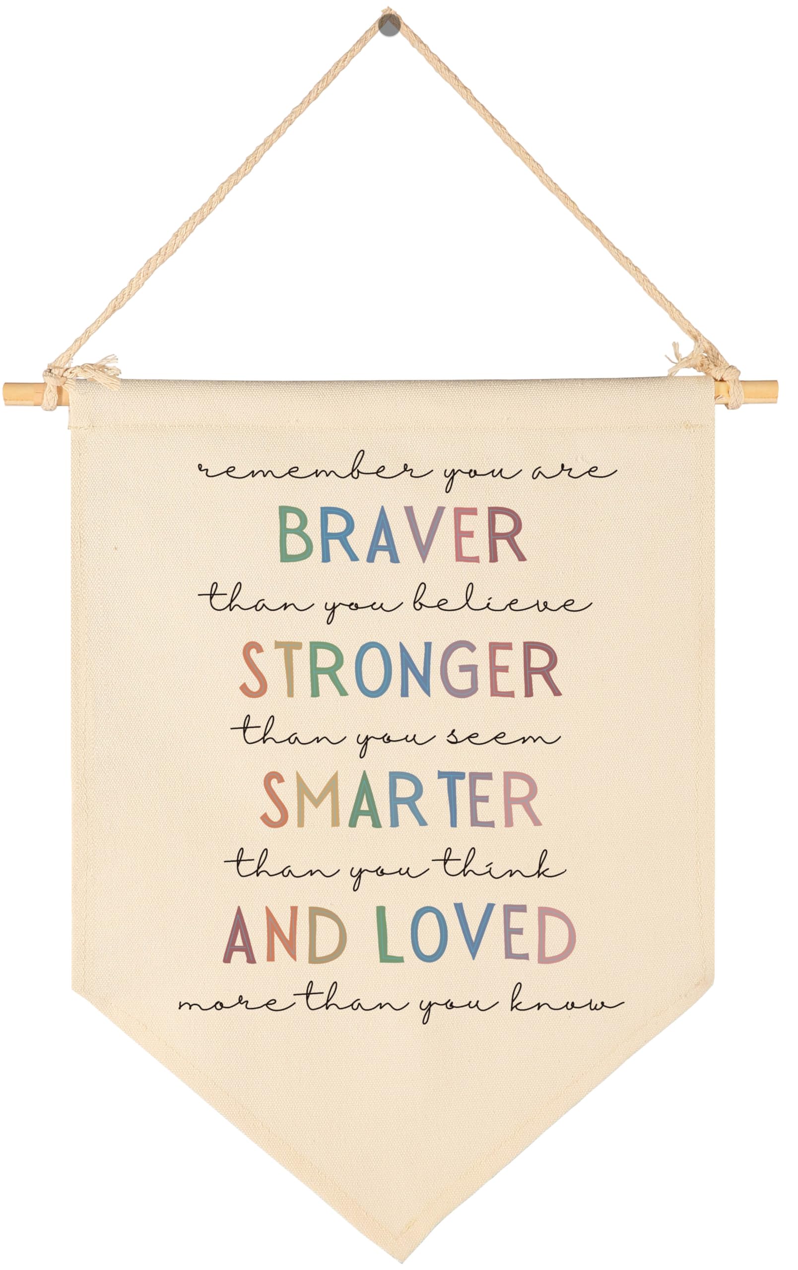 You Are Braver Than You Believe Stronger Than You Seem,Classroom Wall Flag Decor,Playroom Wall Pennant Decor,Winie Quote the Poo