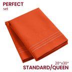 Mellanni Pillow Cases - 2 Pc Iconic Collection Pillowcases - Luxury, Extra Soft, Cooling Pillow Covers - Envelope Closure (Standard/Queen 20' X 30', Poppy Orange)