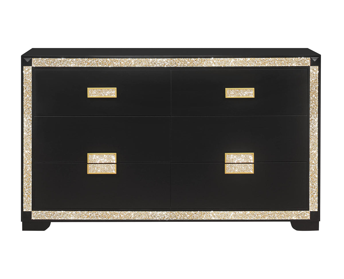 Global Furniture Usa Black-Gold Dresser